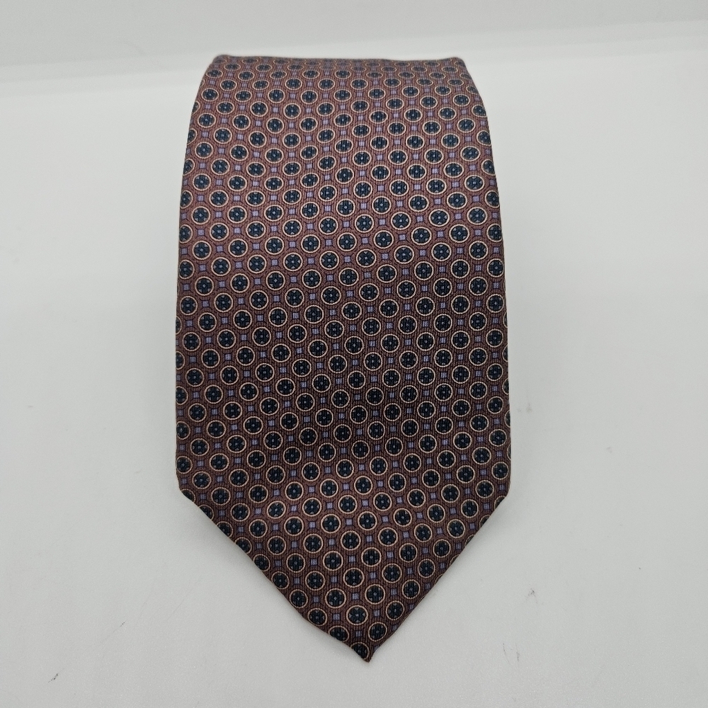 vintage Halston III brownish tie with circles 57.5 inches long